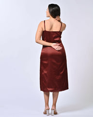 Chocolate Brown Side-Slit Dress
