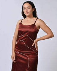 Chocolate Brown Side-Slit Dress