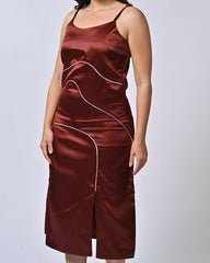 Chocolate Brown Side-Slit Dress