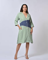 Semi Formal Blue & Green Dress