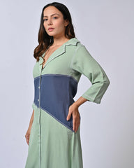 Semi Formal Blue & Green Dress