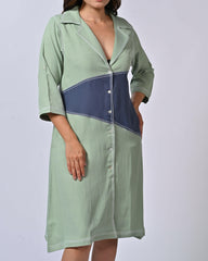 Semi Formal Blue & Green Dress