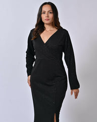 Black Embellished Sheath Dress