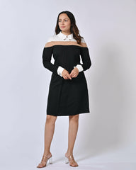 Chic Black & White Formal Dress