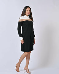 Chic Black & White Formal Dress