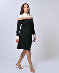 Chic Black & White Formal Dress