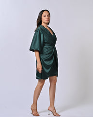 Emerald Green Flared Party Dress