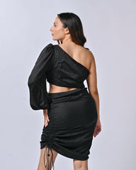 Black Leopard Print Texture Dress