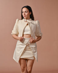 Cream White Self-Designed Set