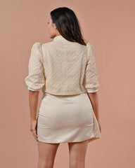 Cream White Self-Designed Set